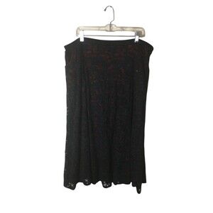 LuLaRoe Elegant Skirt Women's Size 2XL Black Red Layered Sequins
